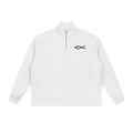 Half-Zip Rolled Edge Fleece Sweatshirt