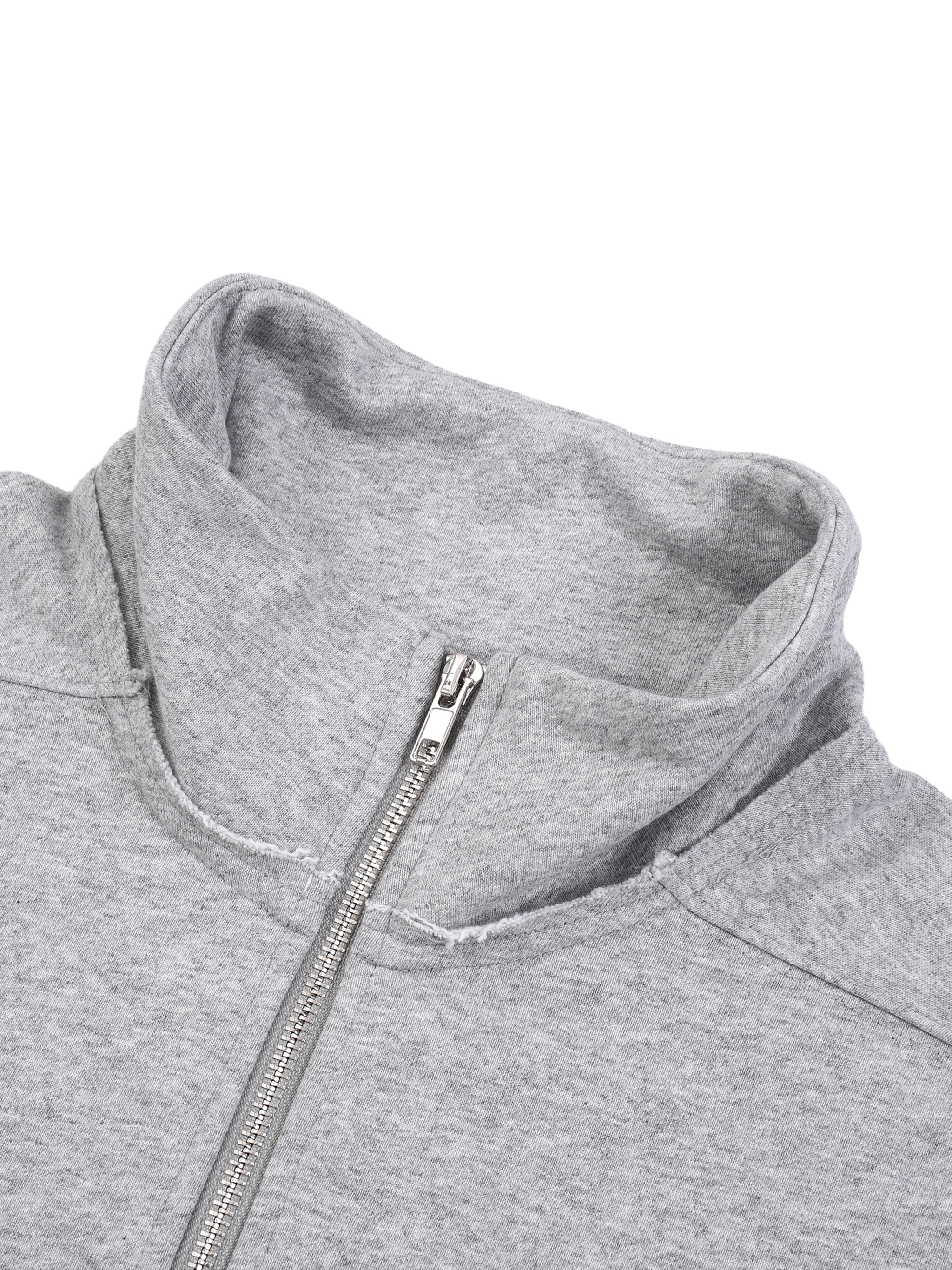 Half-Zip Rolled Edge Fleece Sweatshirt